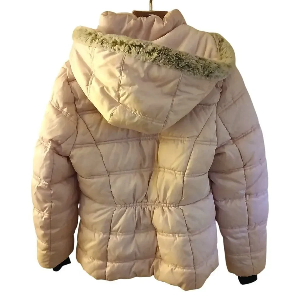 Girls SAGE Collective Pink Puffer Hooded Jacket Size M